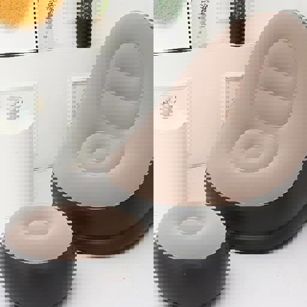 Надувное кресло с пуфиком