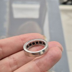 Крупное серебряное кольцо с гранатами - фото 4