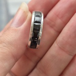 Крупное серебряное кольцо с гранатами - фото 6