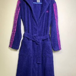 Махровый халат Adidas с капюшоном - фото 2