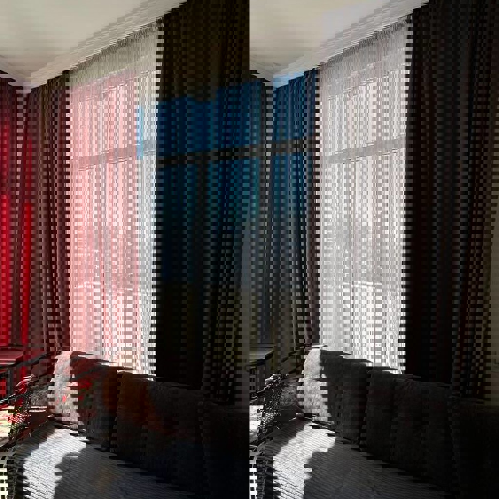 Шторы с гардиной на два окна