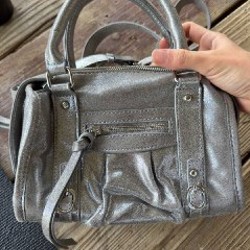 Сумка Stradivarius серебро - фото 6