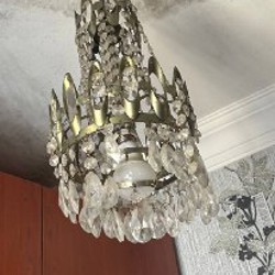 Антикварная металлическая люстра - фото 3