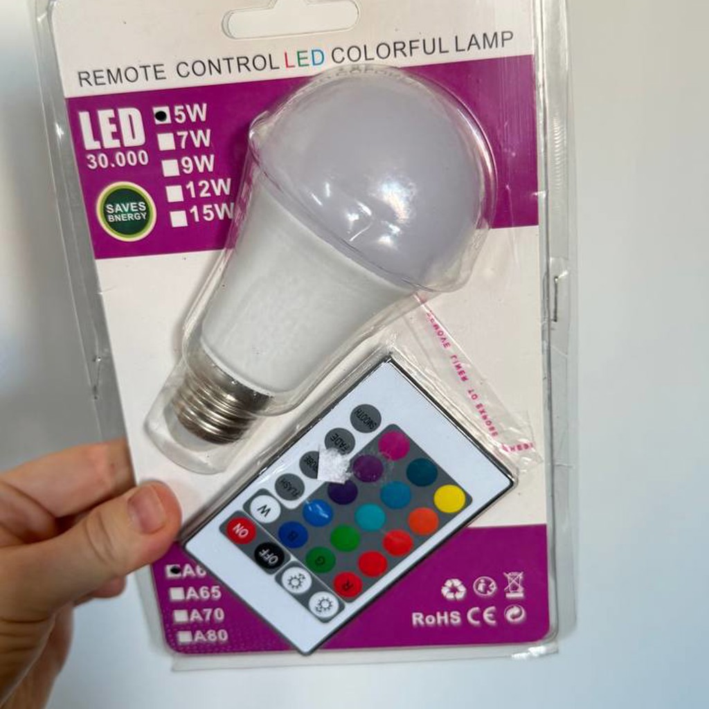 Лампочка LED разноцветная