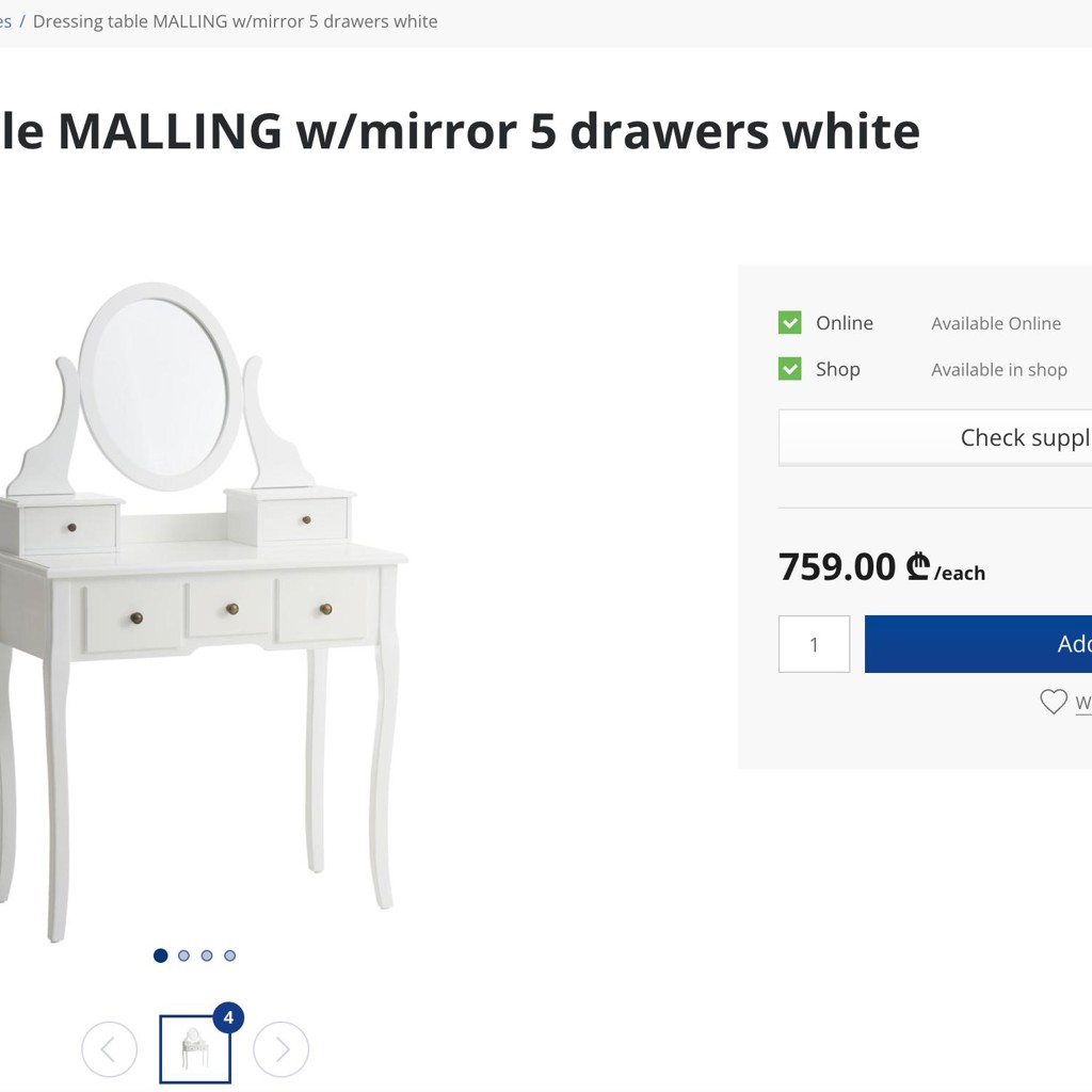 Туалетный столик JYSK MALLING