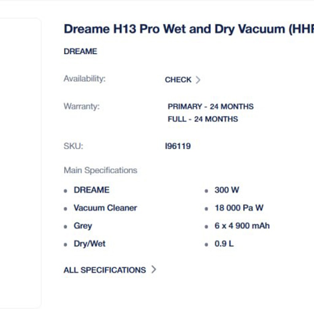 Моющий пылесос Dreame H13 Pro