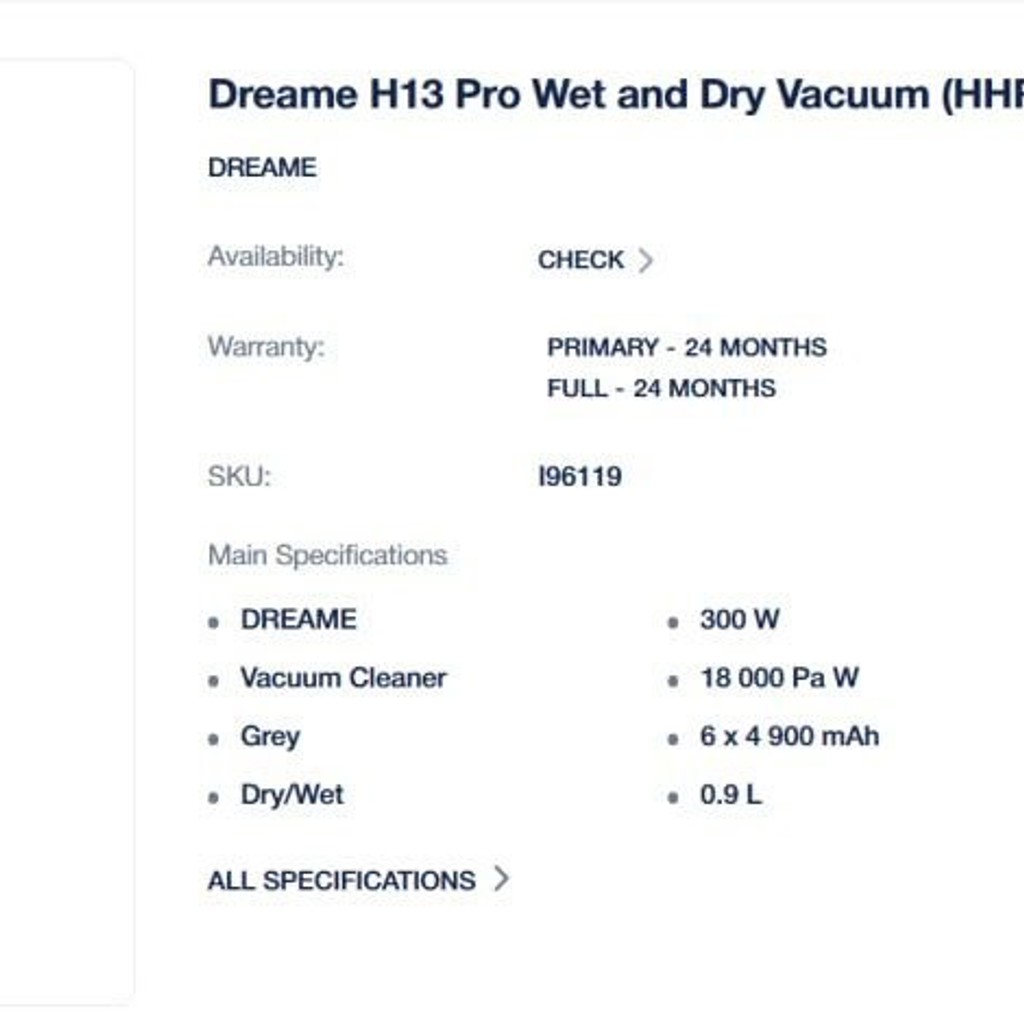 Моющий пылесос Dreame H13 Pro
