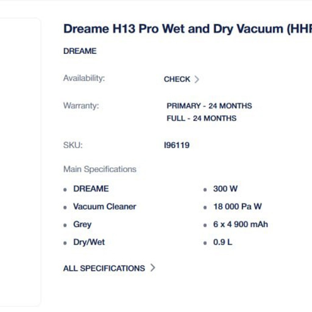 Моющий пылесос Dreame H13 Pro
