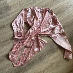 Атласная рубашка-кимоно - фото 3