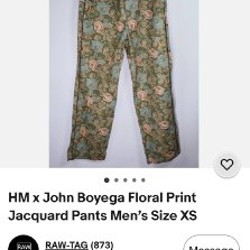 HM x John Boyega Floral Print Jacquard Pants - фото 5