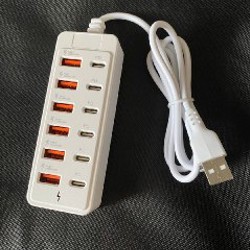 Зарядный адаптер блок питания 220V - 2 USB + 2 Type-C (10W) - фото 3