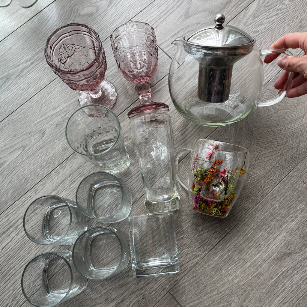 Чашка стеклянная с двойным дном