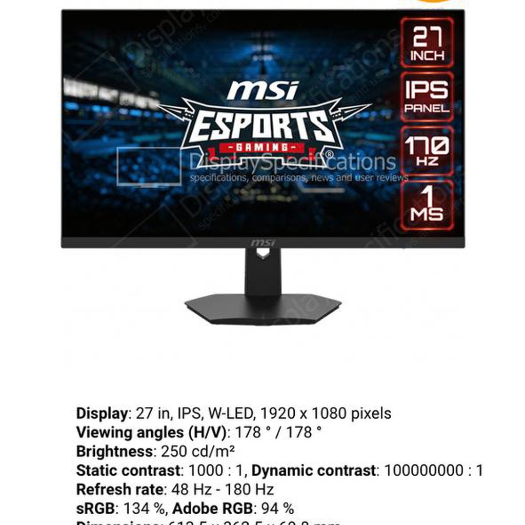Игровой монитор MSI G274F