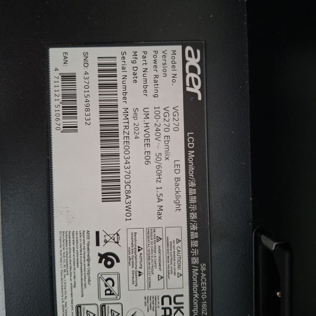 Игровой монитор Acer Nitro VG270