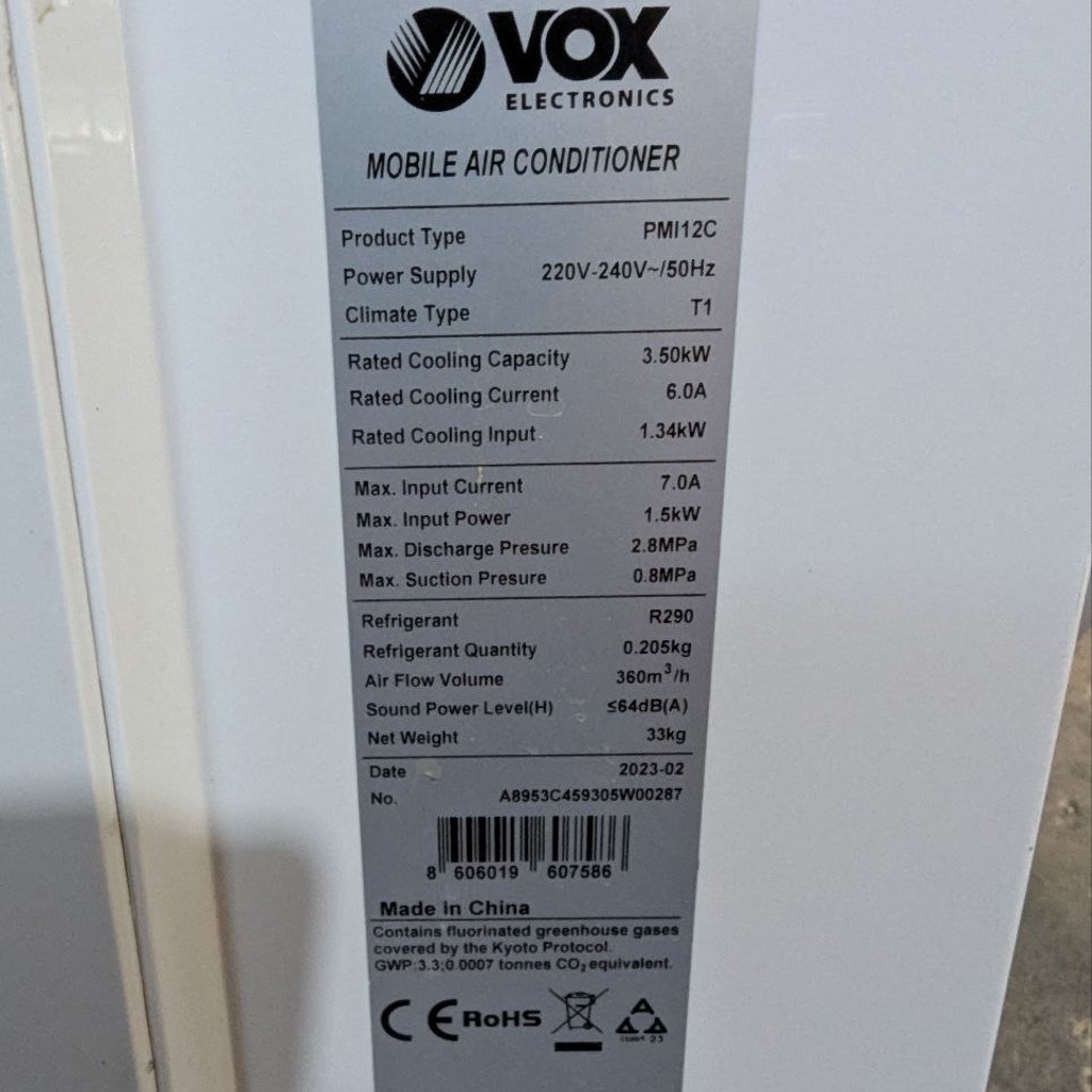 Мобильный кондиционер VOX PMI12C