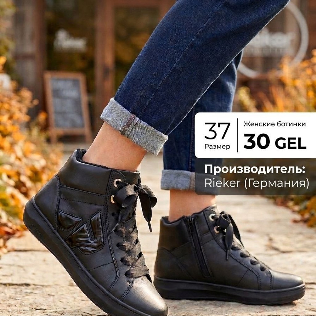 Утеплённые женские ботинки Rieker