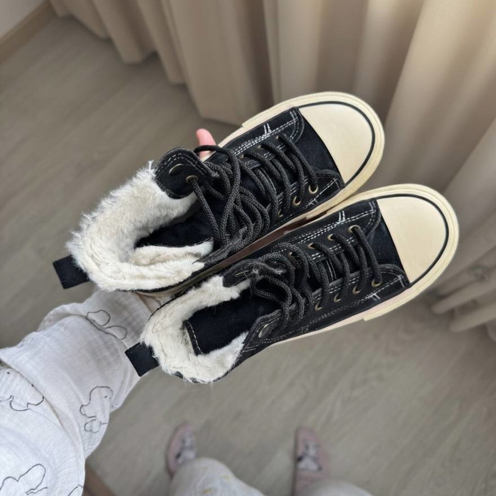 Теплые кеды в стиле Converse