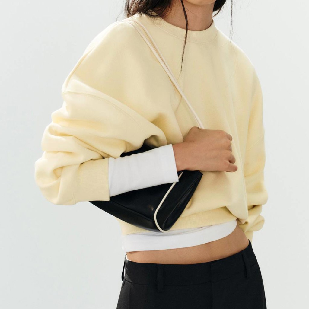 Толстовка Zara basic желтая