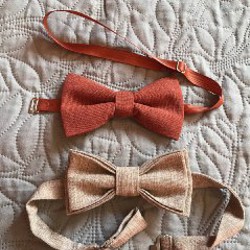 Галстук-бабочка песочный и рыжий - фото 5