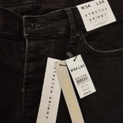 Синие джинсы W34L32 Spray On - фото 3