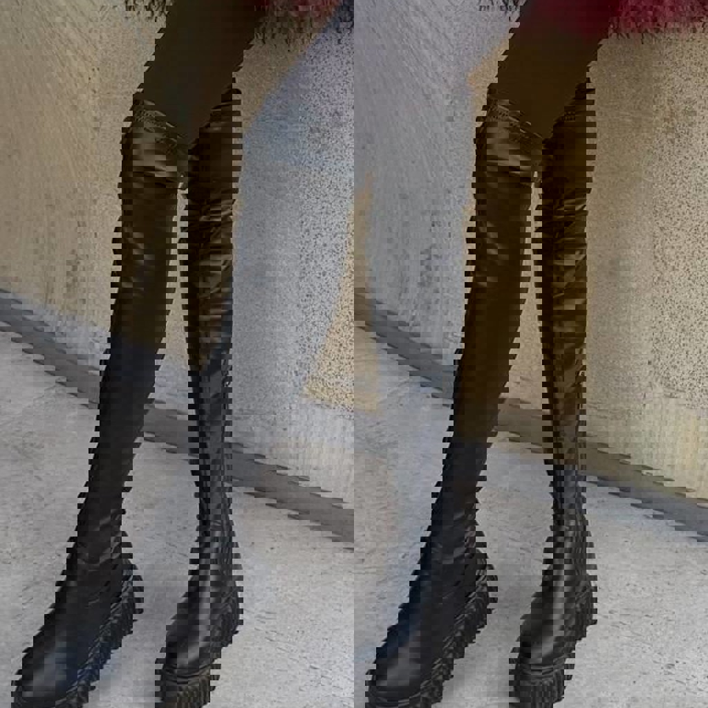 Сапоги-чулки кожаные