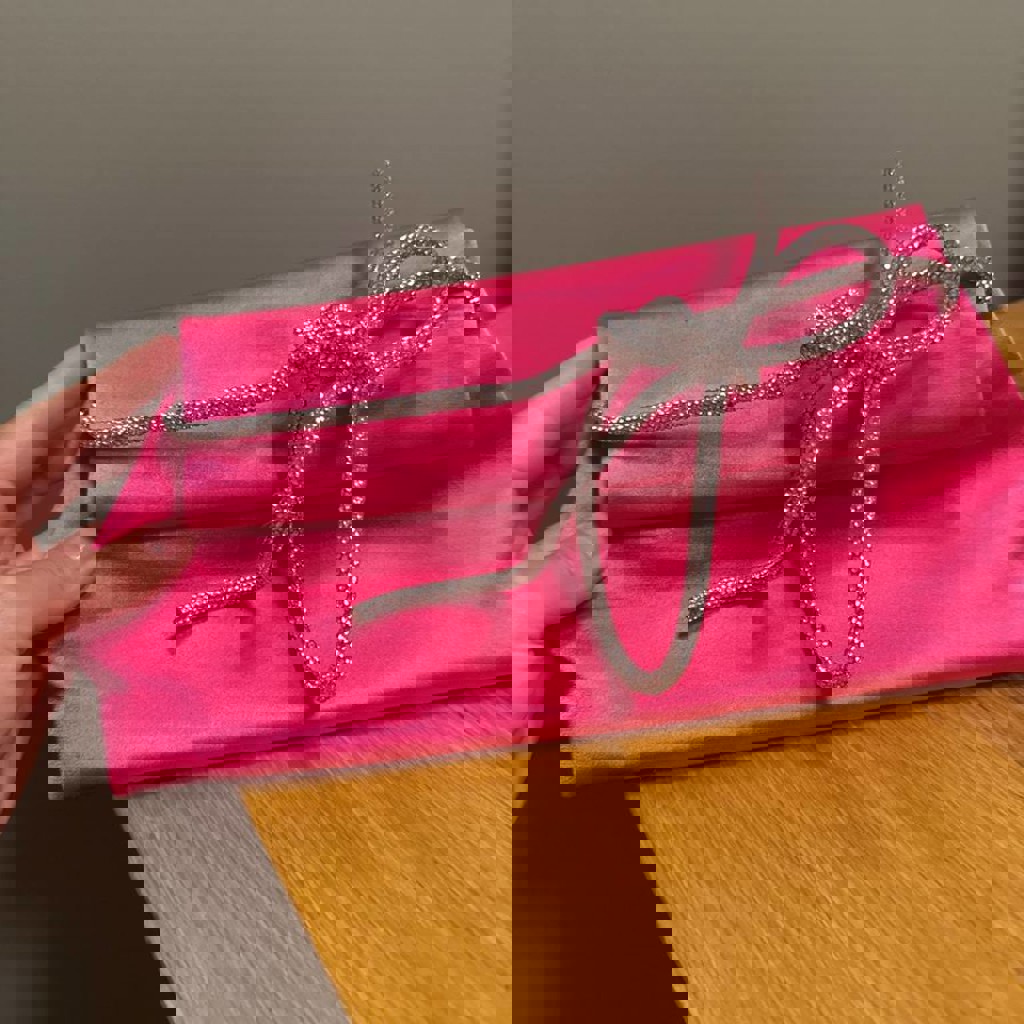 Клатч из розового Сатина