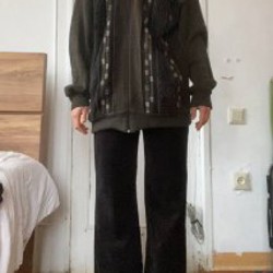 Брюки черные вельветовые - фото 1