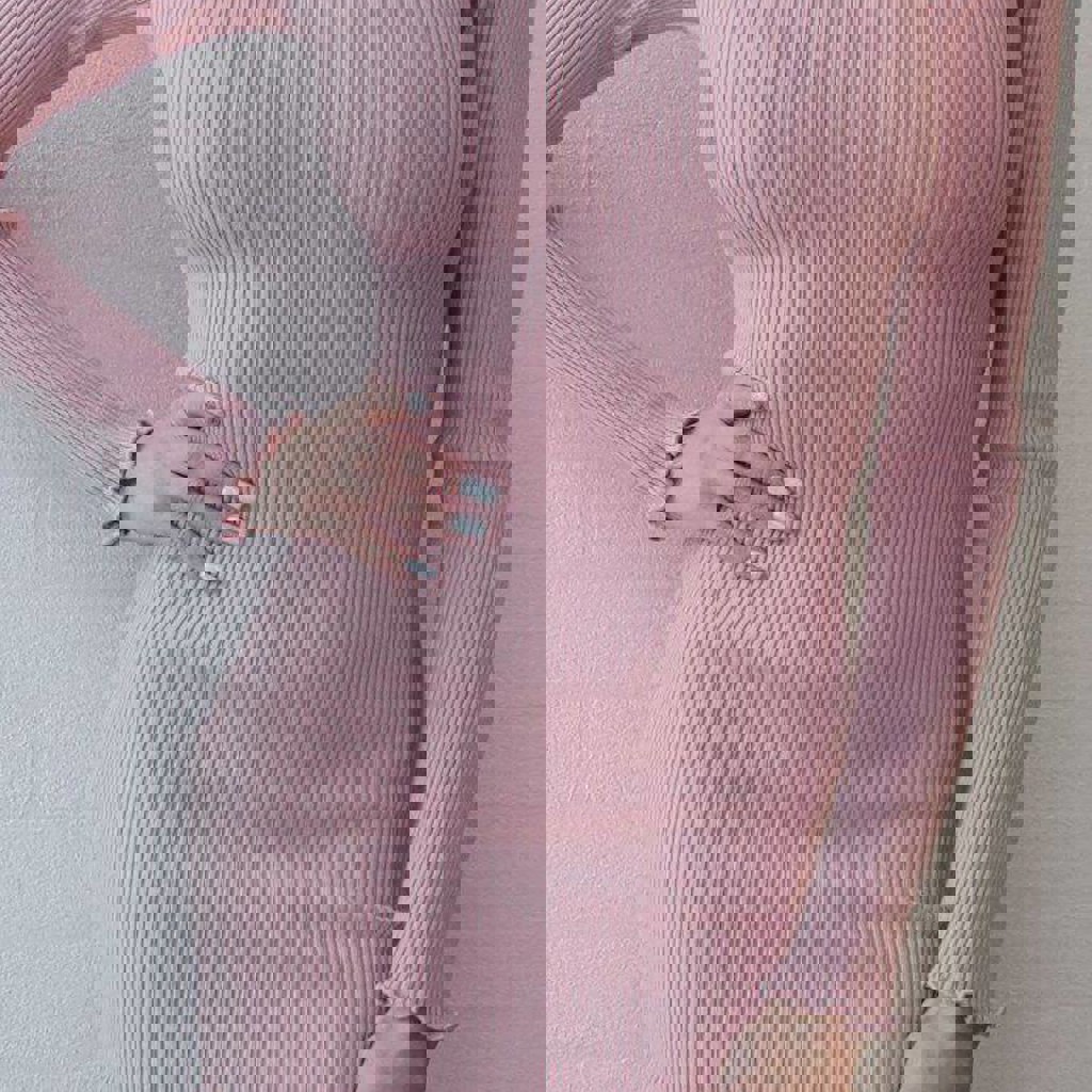 Зефирное платье в рубчик