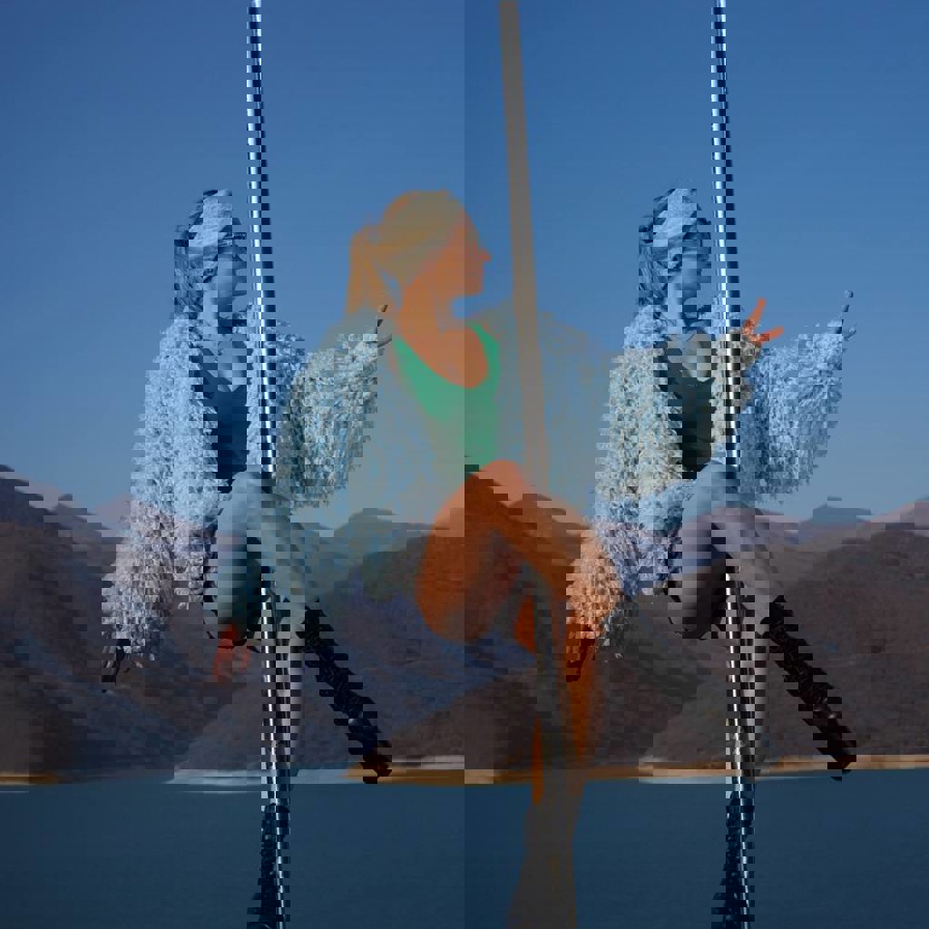 Шуба йети небесно-голубая