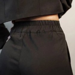 Костюм брючный палаццо с укороченным пиджаком - фото 3