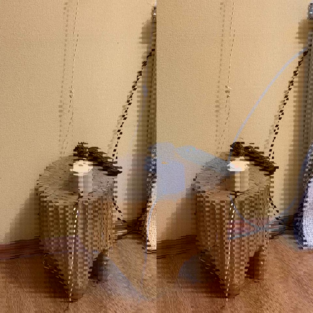 Деревянный пенёк - столик - стульчик