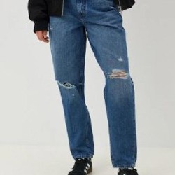 Джинсы befree синие с дырками - фото 4