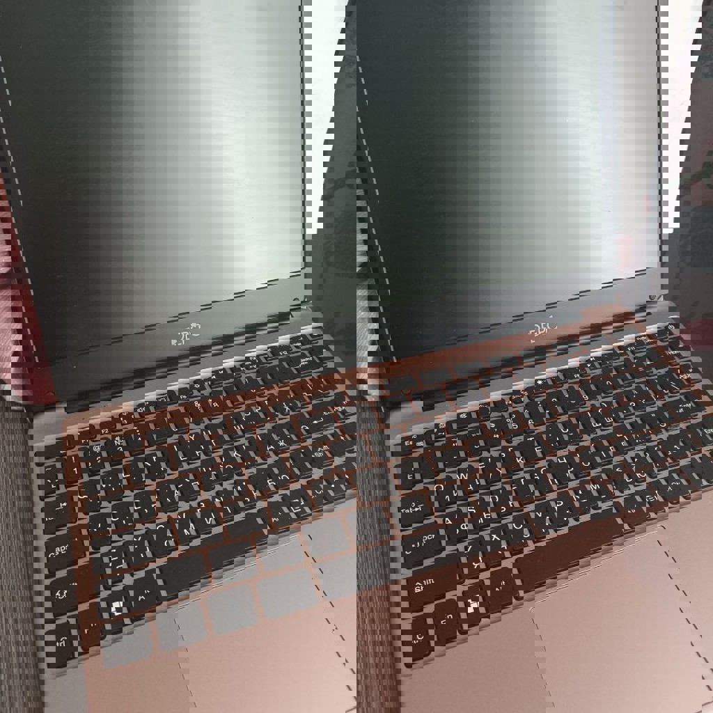 Розовый перламутровый ноутбук