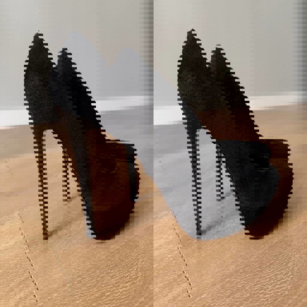 Черные замшевые туфли