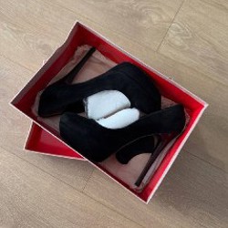 Черные замшевые туфли - фото 2