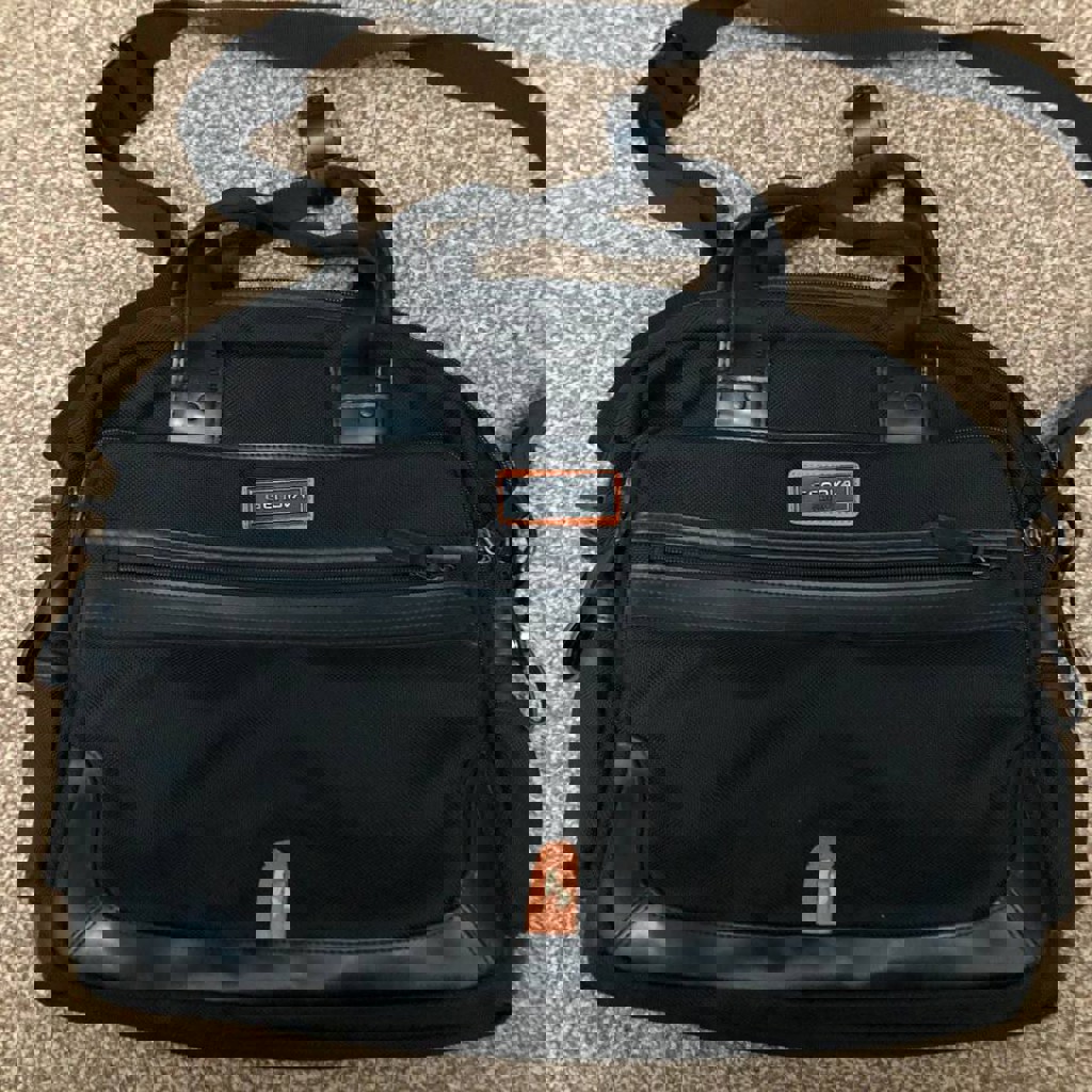 Женская сумка вязаная красная с серым