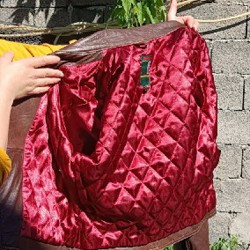 Кожаная женская винтажная куртка - фото 4