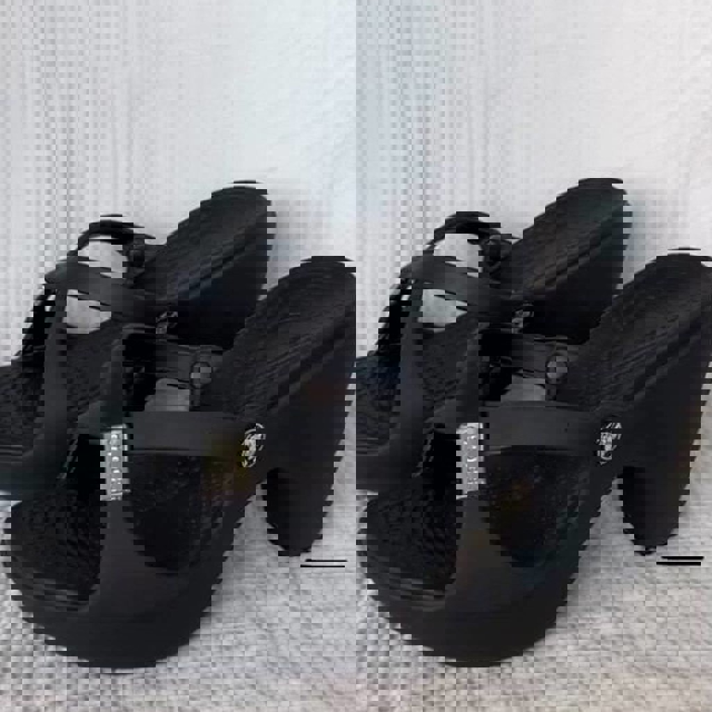 Босоножки Crocs на каблуке