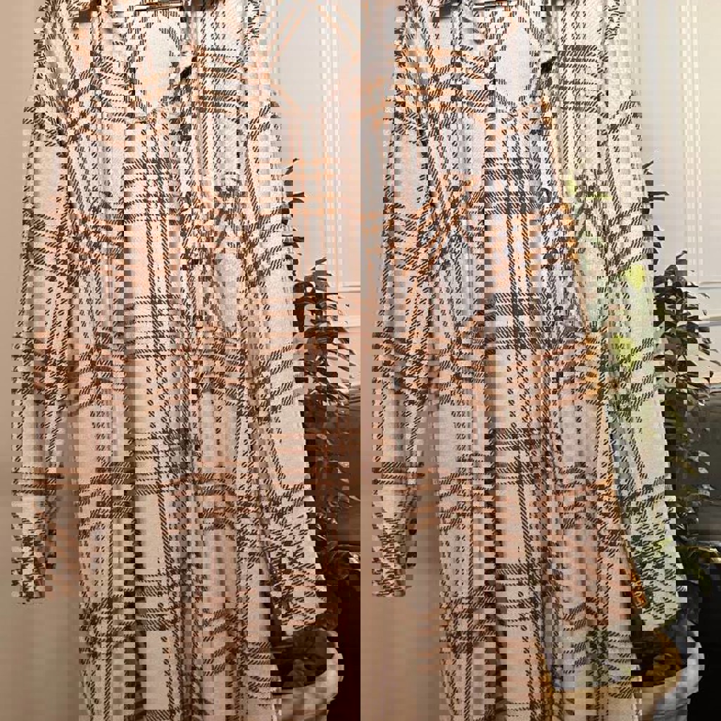 Оверсайз теплая рубашка