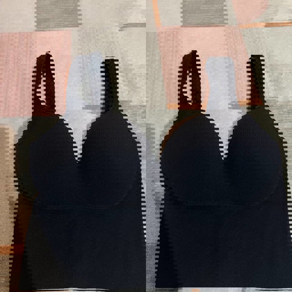 Черный топ с чашками пушап