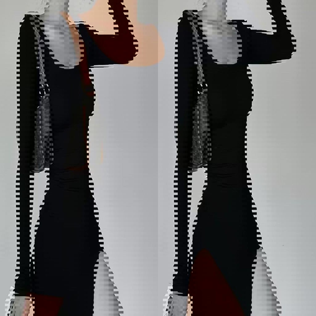 Серое платье