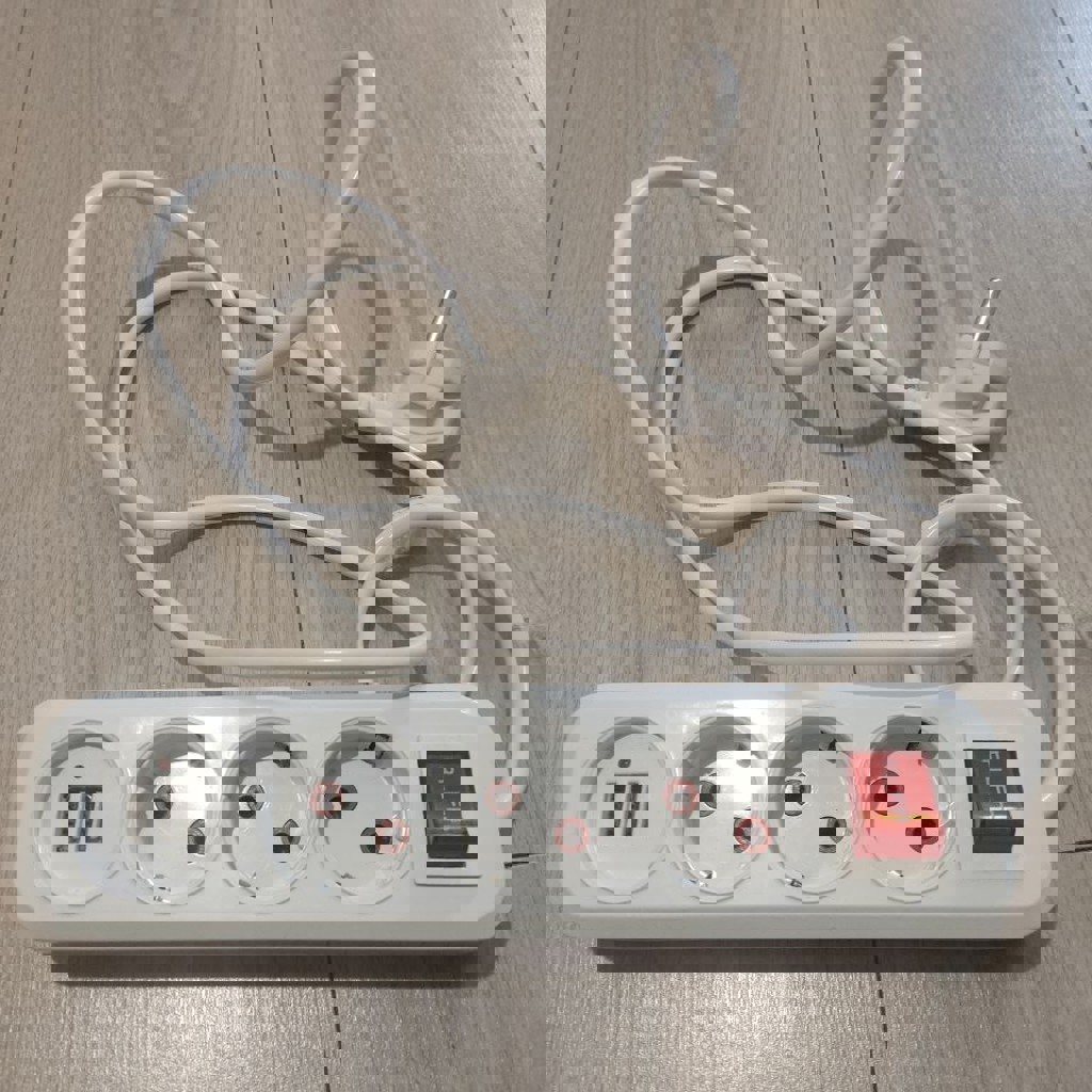 Удлинитель 3 розетки + 2 usb