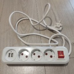 Удлинитель 3 розетки + 2 usb - фото 1