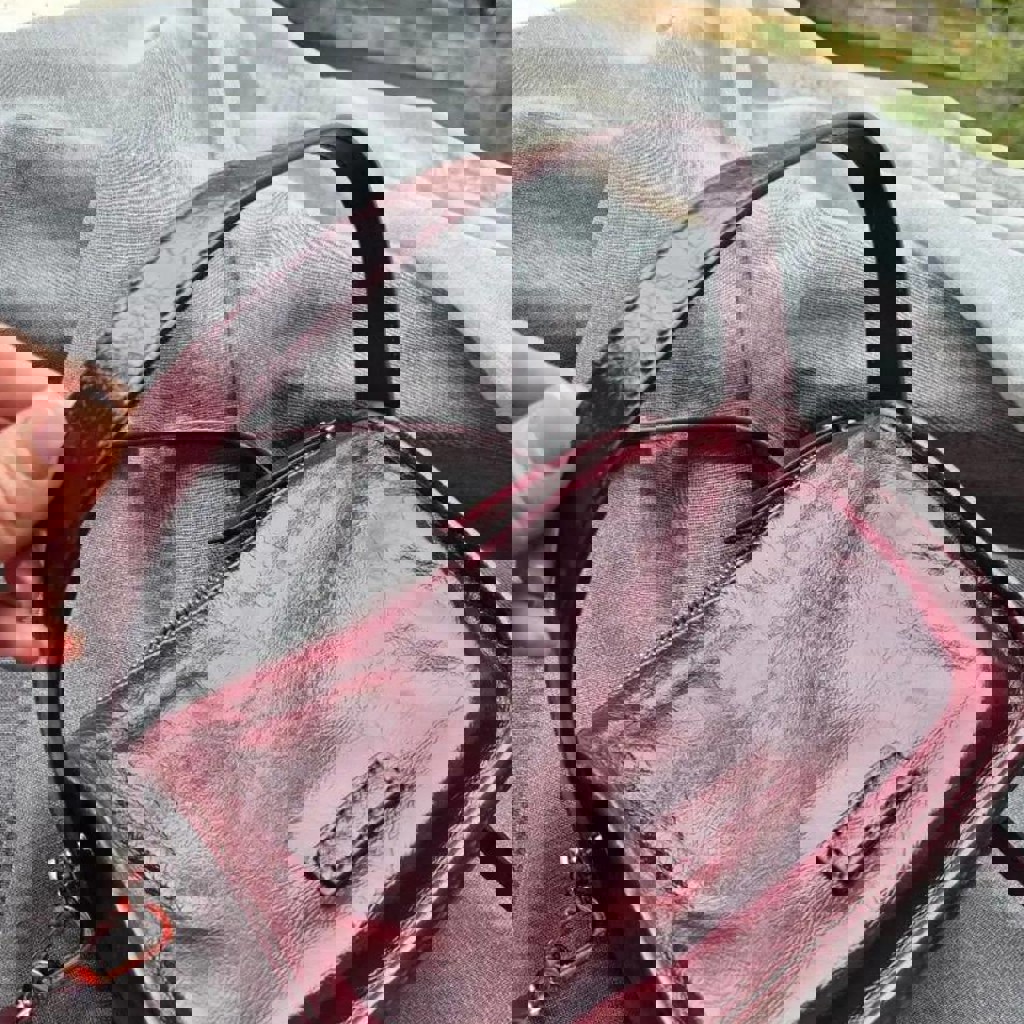 Сумка бордовая из натуральной кожи