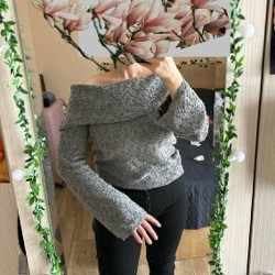 Теплая блузка с открытыми плечами - фото 2