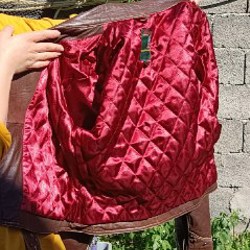 Кожаная женская винтажная куртка - фото 4