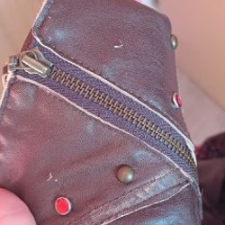 Кожаная женская винтажная куртка - фото 5