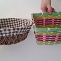 Корзинка пластиковая бежевая - фото 2