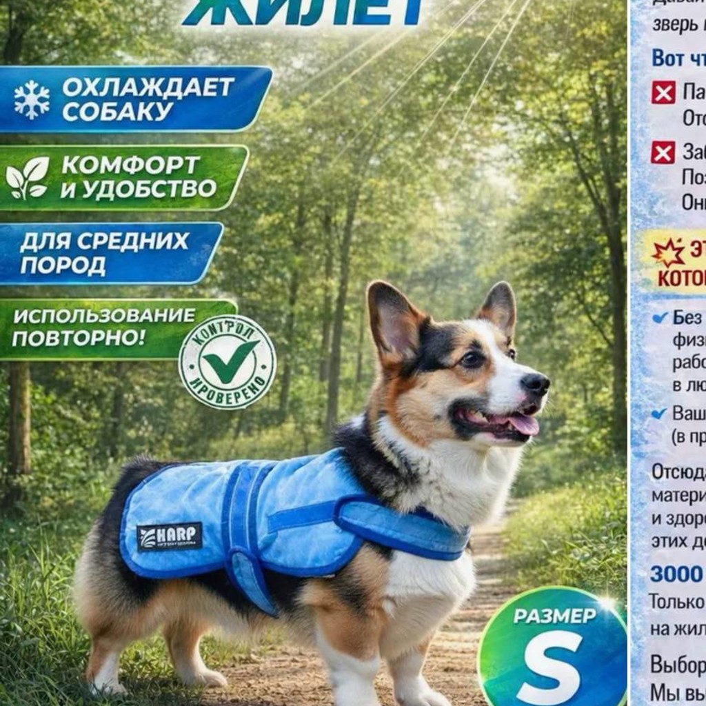 Охлаждающий жилет для собак