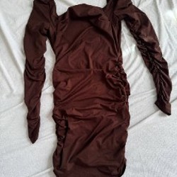 Платье коричневое - фото 1